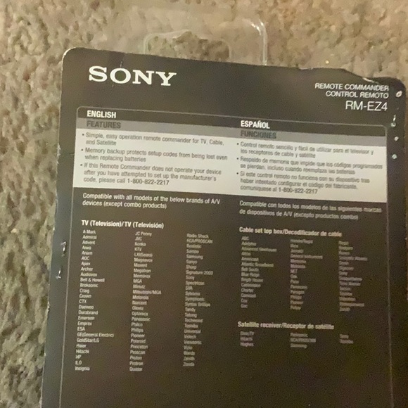 Sony Universal 2-Device TV/Cable/Satellite Large Button Remote *New. #RM-EX4 - Picture 2 of 5